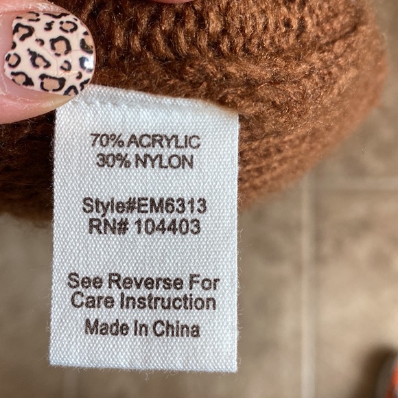 Blu Pepper Womens Brown Sweater Open Knit Eyelet Size Medium - Picture 4 of 5